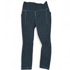 Athleta Women's Blue and Black Patterned High Waist Leggings